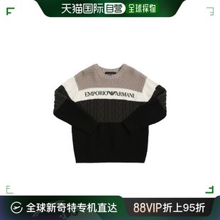 阿玛尼 香港直邮Emporio 安普里奥 Logo条纹羊毛混纺 Armani 男童