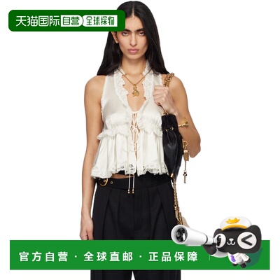 1h可退 香港直邮Chloe 蔻依 女士 白色 Washed Silk Satin & Lace