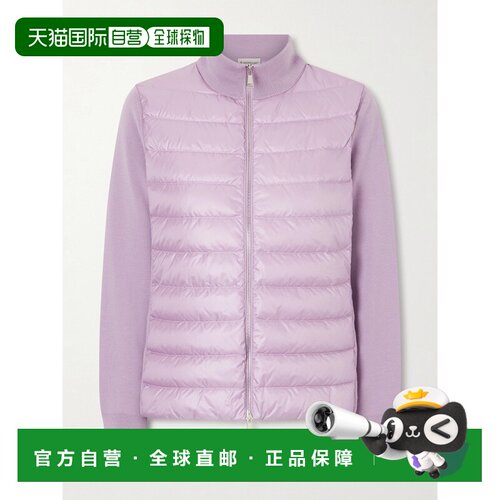 香港直邮Moncler 盟可睐 女士 shell down 嵌花羊毛绗缝针织开衫