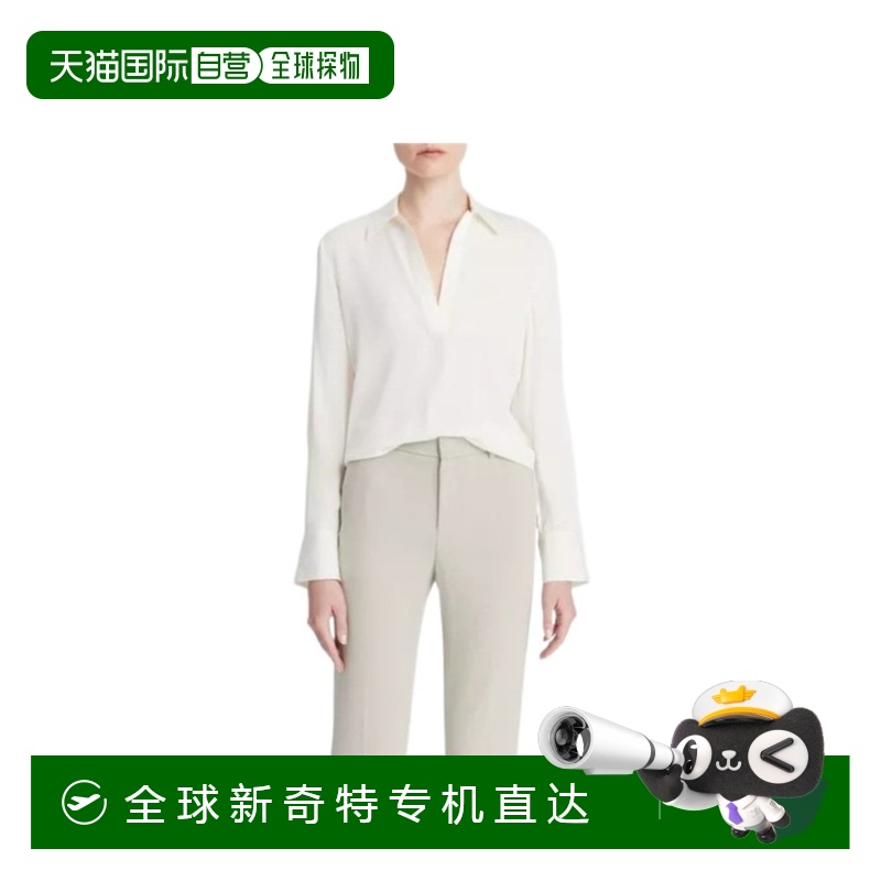 香港直邮VINCE 女士 V 领衬衫 V025812972真丝