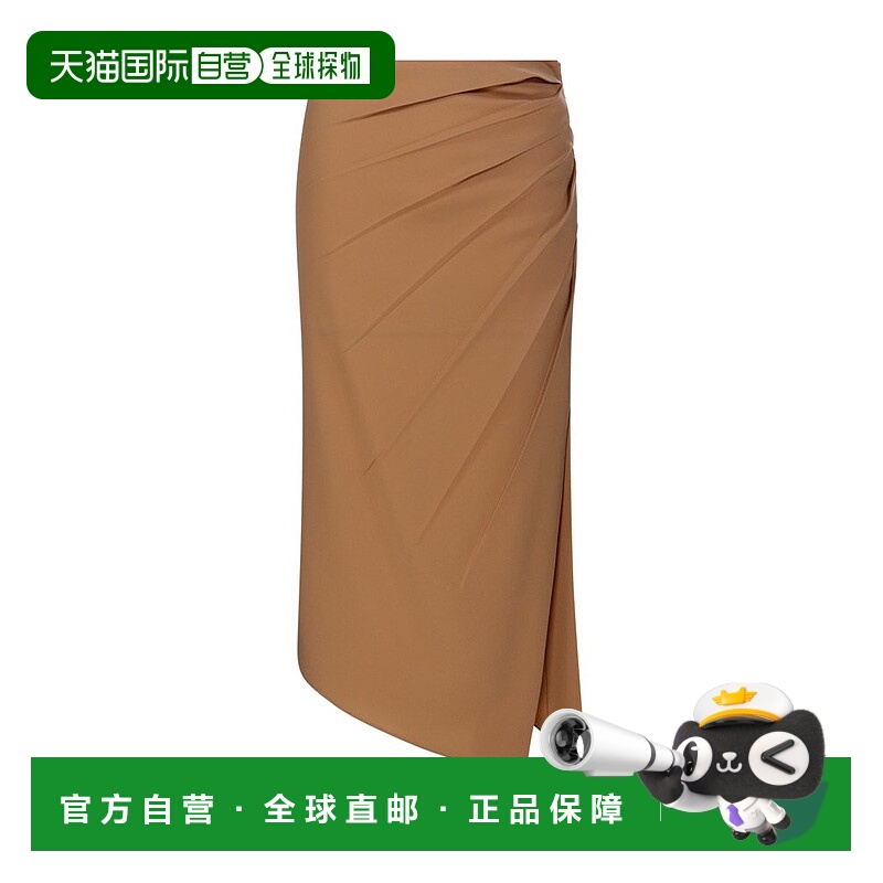 1h可退 香港直邮MaxMara 麦斯玛拉 女士 Passo 褶飾細節中長半身