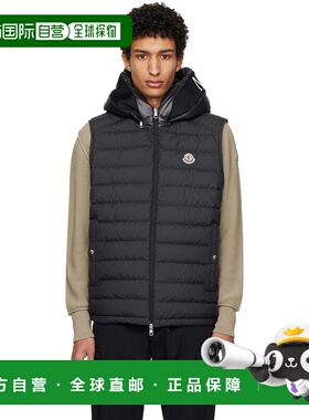 香港直邮Moncler 盟可睐 男士 黑色 Bourget Hooded 羽绒马甲 K10