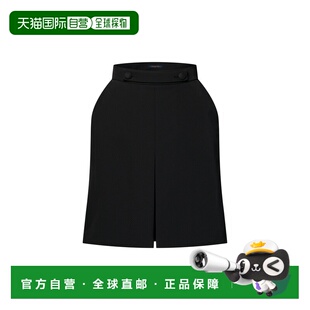 休闲裤 自营欧洲直邮LV路易威登 女士黑色羊毛高腰短裤
