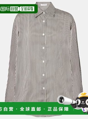 1h可退 香港直邮The Frankie Shop 女士 Lui 条纹衬衫 black黑色