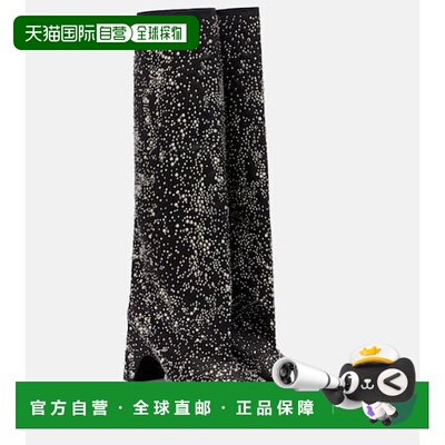 1h可退 香港直邮Coperni 女士 精饰及膝靴子 black黑色 舒适时尚