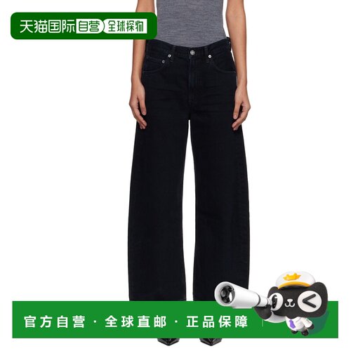 香港直邮AGOLDE 女士 黑色 Low Curve Crop 直筒裤牛仔裤