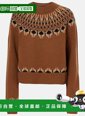 香港直邮NILI LOTAN 女士 'Fair Isle' 深绿色羊毛毛衣