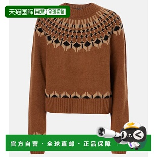 香港直邮NILI LOTAN 女士 'Fair Isle' 深绿色羊毛毛衣