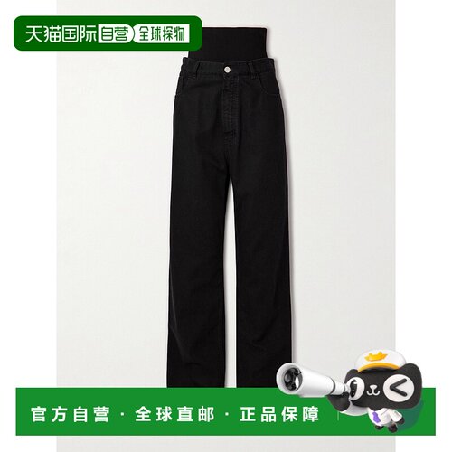 香港直邮Alaia 女士 弹力针织边直筒裤牛仔裤 AA9P0155D003A