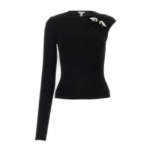 香港直邮Alaia 单袖圆领T恤 AA9H10824M832上衣女装针织衫