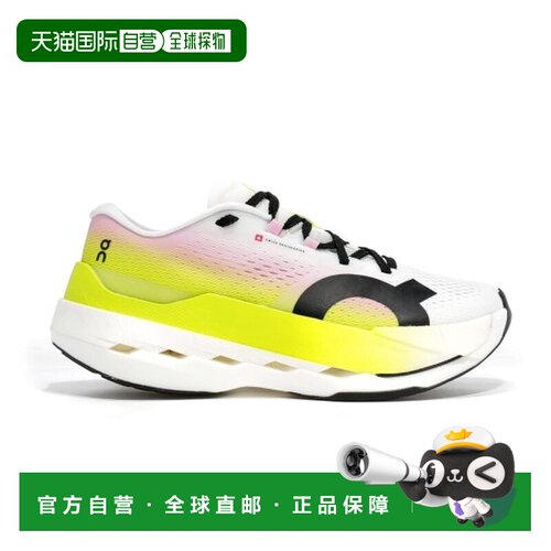 自营欧洲直邮ON昂跑 CLOUDBOOM女士酸橙绿/树莓红网眼面料缓震跑