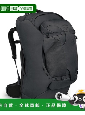 欧洲直邮Osprey Farpoint70 TravelPack男士深灰炭色聚酯纤维旅行