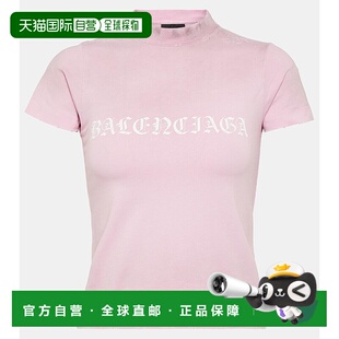 1h可退 香港直邮Balenciaga 巴黎世家 女士 短款棉质针织T恤