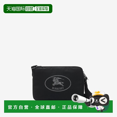 自营欧洲直邮Burberry博柏利 Orkney系列男士黑色聚酯纤维骑士印