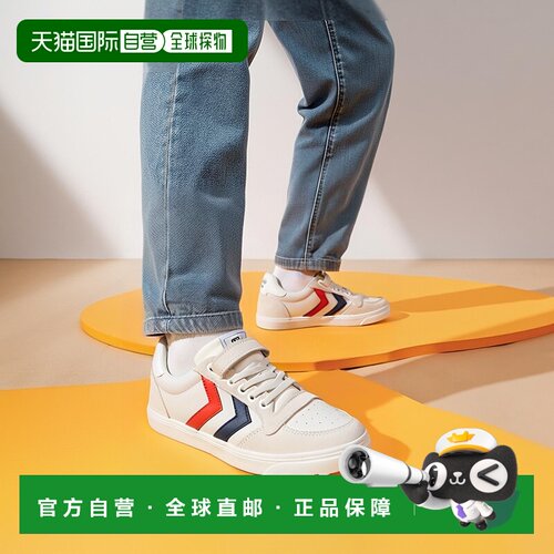 欧洲直邮hummel 儿童白色低帮平底防滑魔术贴经典复古时尚休闲鞋