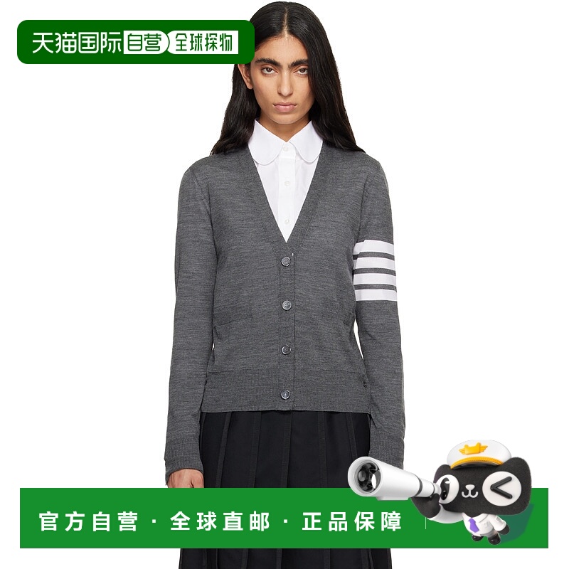 香港直邮Thom Browne 汤姆 布朗 女士 灰色 Merino Wool 4-Bar Re