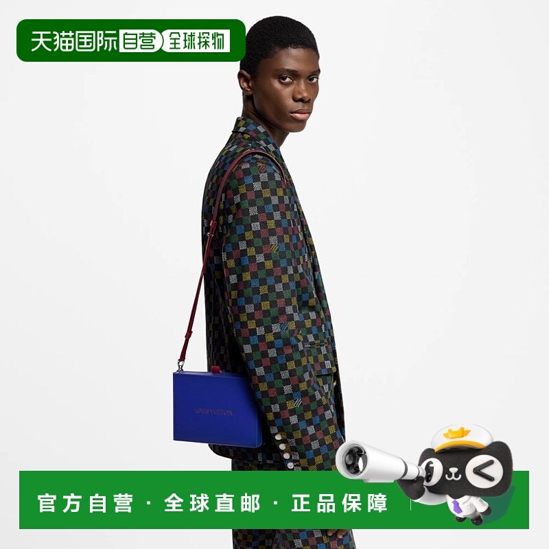 自营1h可退 欧洲直邮LV/路易威登 男士深蓝色牛皮单肩包正品高级