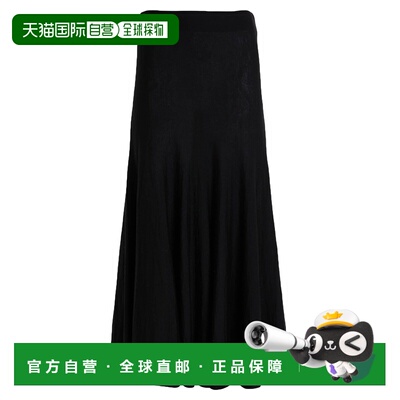 1h可退 香港直邮KHAITE 女士 中长半身裙 black黑色 舒适时尚