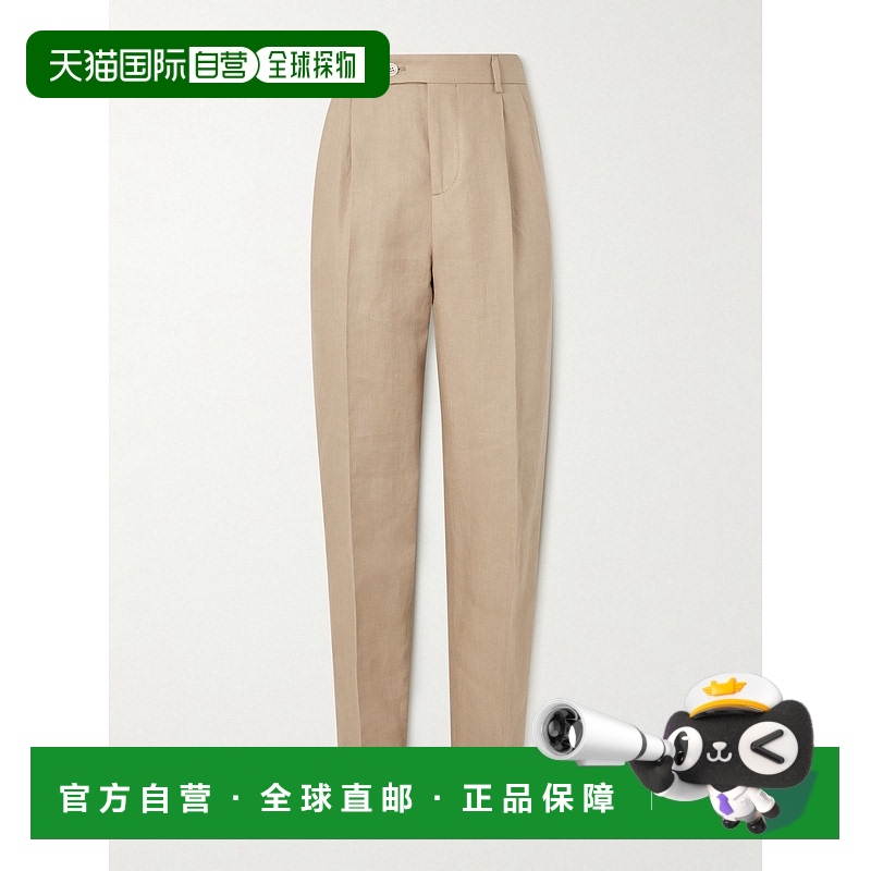 香港直邮Brunello Cucinelli 布内罗 古奇拉利 男士 直筒褶裥亚麻