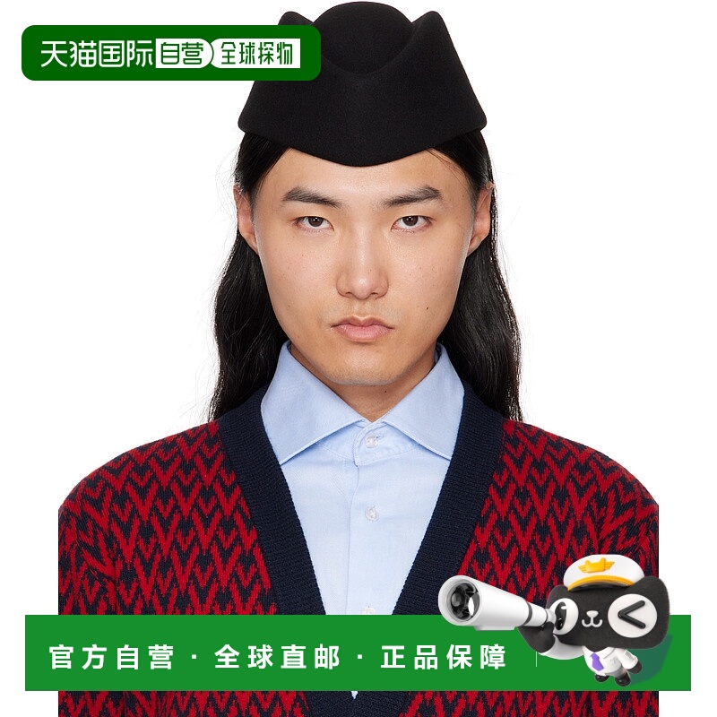 香港直邮valentino 华伦天奴 男士 黑色无檐帽 7Y2HQA04WEJ