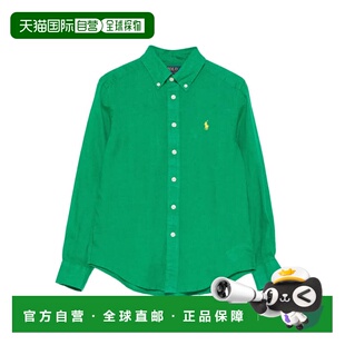拉夫劳伦polo ralph lauren 男童纯色长袖亚麻运动衬衫