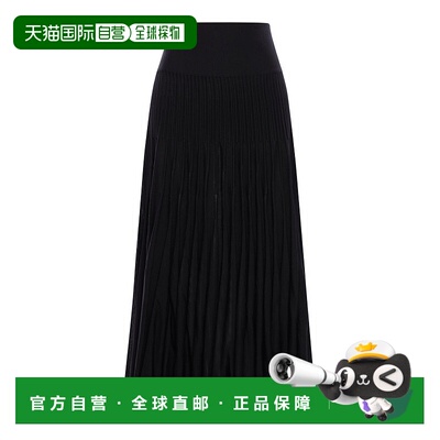 1h可退 香港直邮Alaia 女士 高腰百褶裙 AA9J2252K010A black黑色