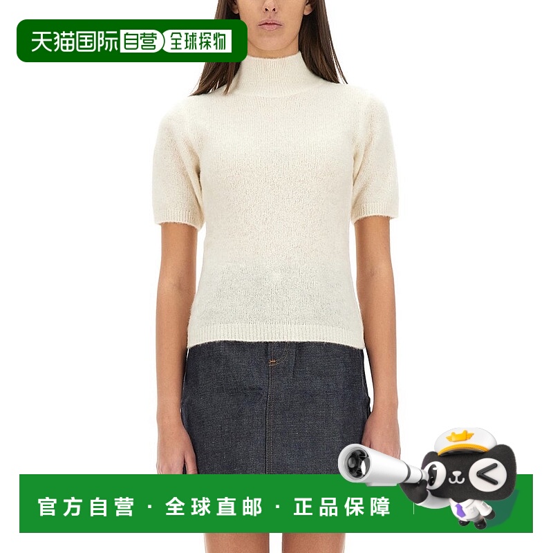 1h可退 香港直邮A.P.C. 女士 APC高領短袖套頭衫 AAC white白色