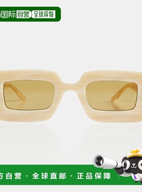 1h可退 香港直邮Gucci 古驰 女士 G-embellished 锁扣矩形太阳眼