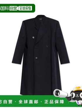 香港直邮Balenciaga 巴黎世家 女士 蓝色羊毛混纺外套 838930TSU0