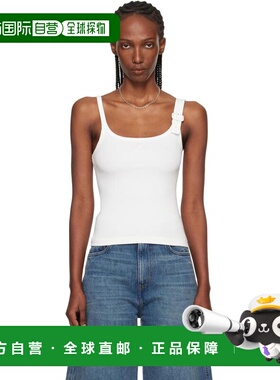 1h可退 香港直邮Courreges 女士 白色 Buckle 90's Rib 背心 126J