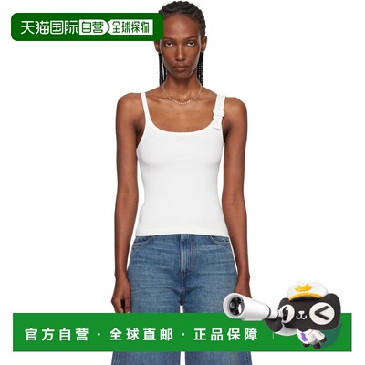 1h可退 香港直邮Courreges 女士 白色 Buckle 90's Rib 背心 126J