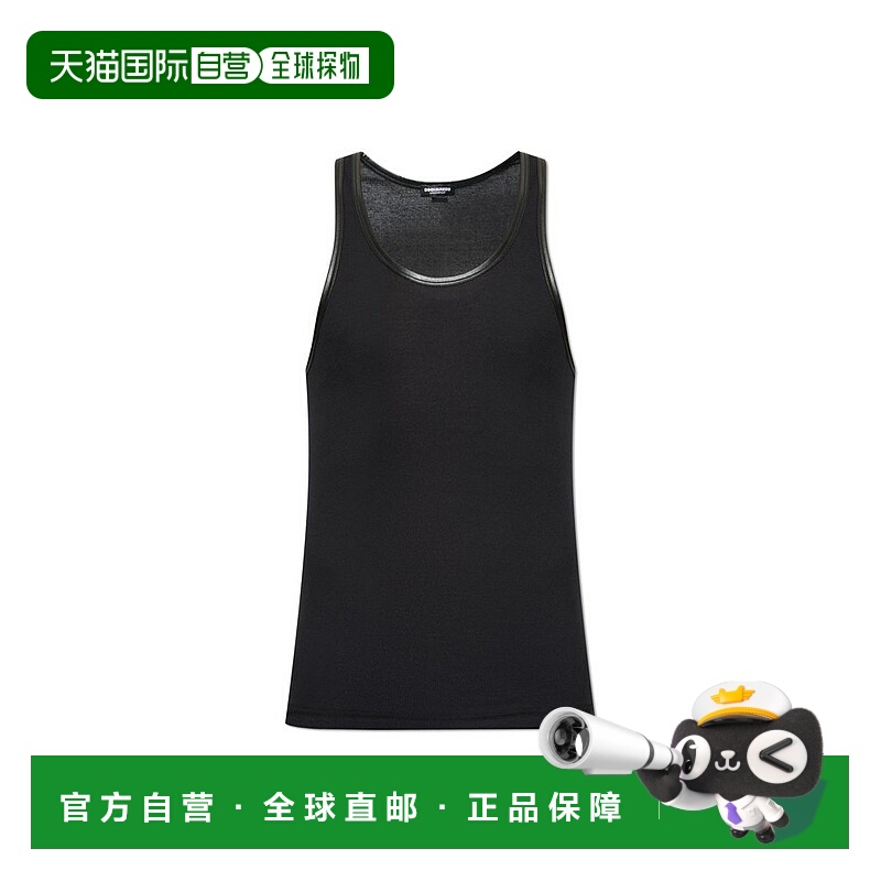 1h可退 香港直邮Dsquared2 二次方 男士 標誌貼片羅紋無袖 T 卹 D