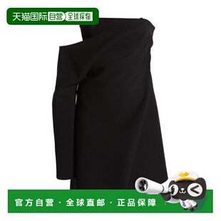1h可退 香港直邮Courreges 女士 单袖抹胸连衣裙 black黑色 舒适