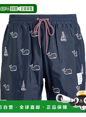 1h可退 香港直邮Thom Browne 汤姆 布朗 男士 泳裤 blue蓝色 舒适