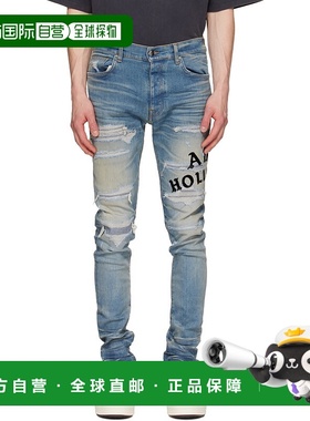1h可退 香港直邮AMIRI 男士 蓝色 Hollywood Repaired 牛仔裤 AMD