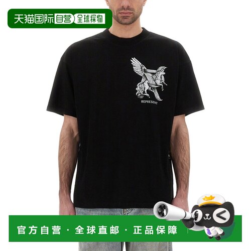 1h可退 香港直邮Represent 男士 T恤 MLM4106601 black黑色 舒适
