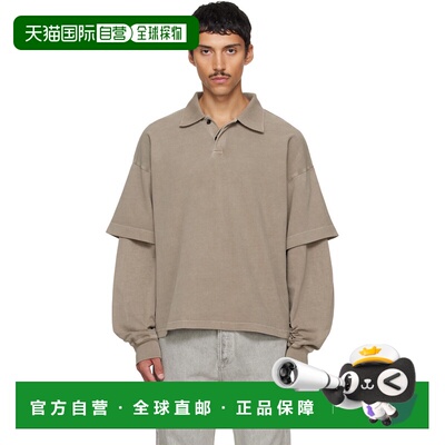 香港直邮AGOLDE 男士 卡其色 Curren Double Sleeve Polo 衫 A105