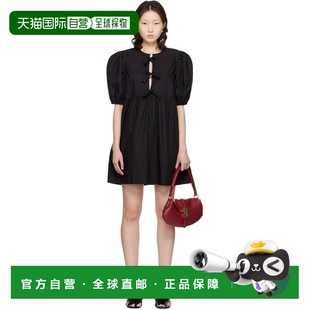 1h可退 香港直邮GANNI 甘尼 女士 黑色 Cotton Poplin Tie String