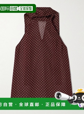 1h可退 香港直邮NILI LOTAN 女士 Alla 波尔卡圆点真丝雪纺挂脖背