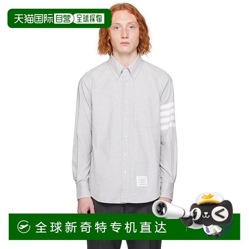 香港直邮Thom Browne 汤姆 布朗 男士 灰色 4-Bar 衬衫 MWL272A05