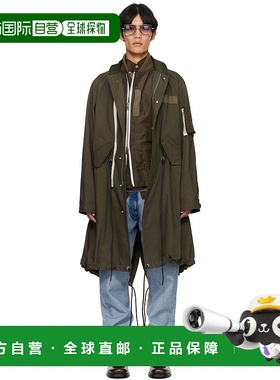 香港直邮Sacai 男士 卡其色大衣 2503771M brown棕色 舒适时尚