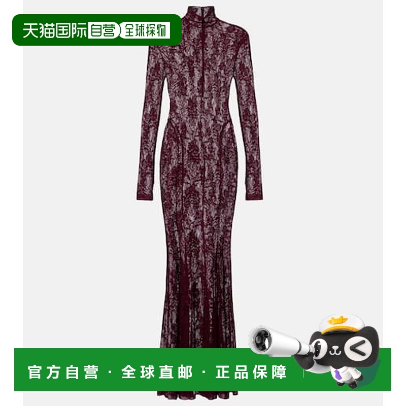 香港直邮NORMA KAMALI 诺玛 卡玛丽 女士 蕾丝高领礼服