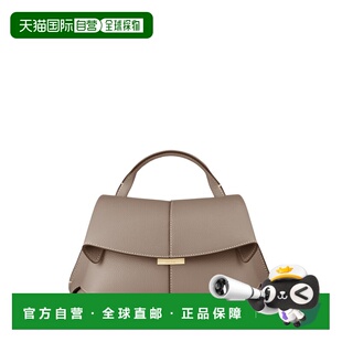 自营欧洲直邮Polene Mokki Mini女士手提包皮革纹理单肩包灰褐色