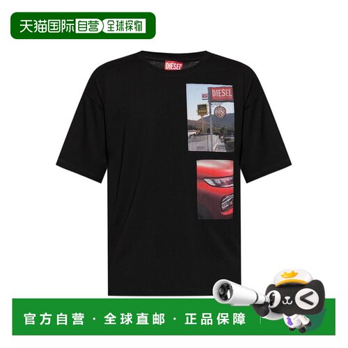 1h可退 香港直邮DIESEL 男士T恤 A194670PLAT9XX AW2025 黑色男装