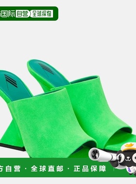 1h可退 香港直邮The Attico 女士 Cheope 绒面革坡跟凉拖