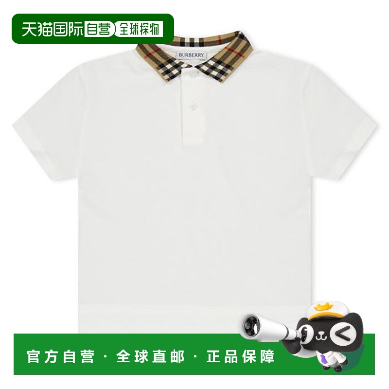 1h可退 香港直邮Burberry 巴宝莉 男童 Johane 男孩格纹棉质领Pol
