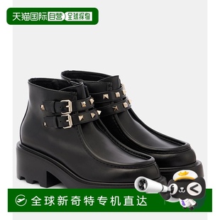 004193 香港直邮Valentino 华伦天奴 女士 铆钉皮质短靴