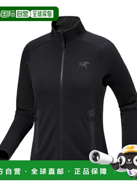 自营欧洲直邮ARCTERYX始祖鸟 KYANITE女士黑色聚酯纤维拉链抓绒衣