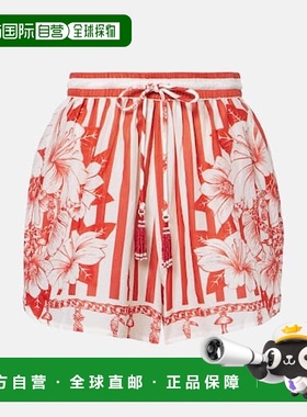1h可退 香港直邮FARM RIO 女士 Chains 花朵棉质短裤 red红色 舒