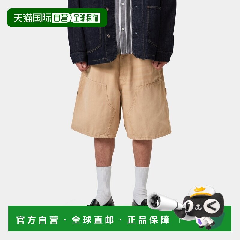 自营欧洲直邮Carhartt WIP 男士卡其色棉质双膝工装五分裤短裤图片
